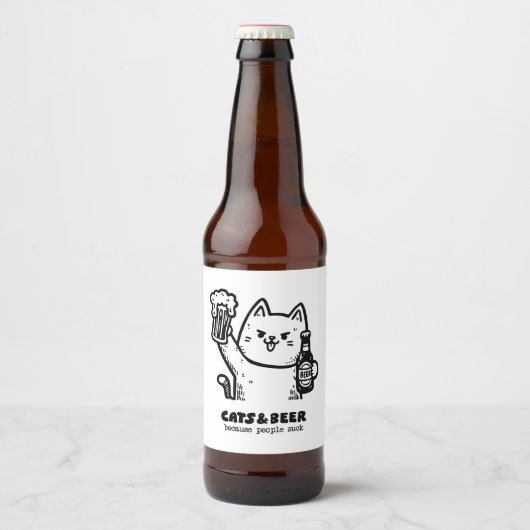 Katten en bier 1 bier etiket (Voorkant)