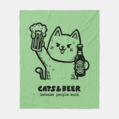 Katten en bier 1 fleece deken (Voorkant)