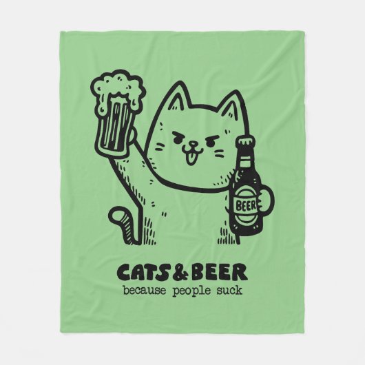 Katten en bier 1 fleece deken (Voorkant)