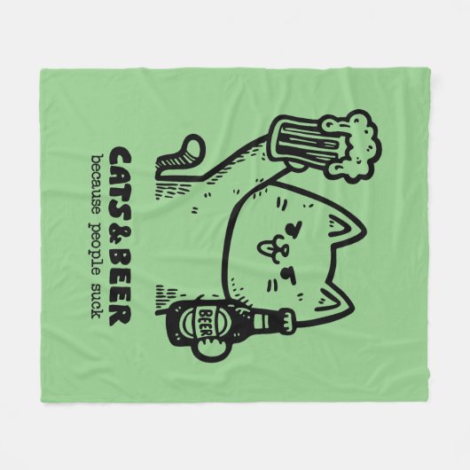 Katten en bier 1 fleece deken (Voorkant (Horizontaal))