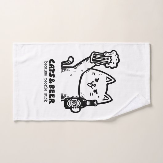 Katten en bier 1 handdoek (Handdoek)