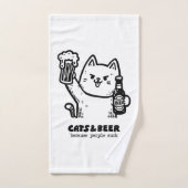 Katten en bier 1 handdoek (Handdoek)