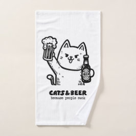 Katten en bier 1 handdoek