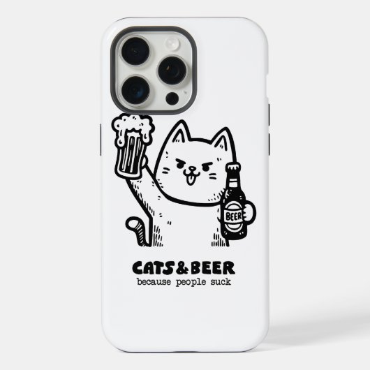 Katten en bier 1 iPhone hoesje (Achterkant)