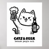 Katten en bier 1 poster (Voorkant)