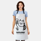 Katten en bier 1 schort (Gedragen)