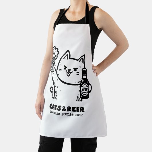 Katten en bier 1 schort (Insitu)