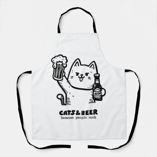Katten en bier 1 schort (Voorkant)
