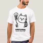 Katten en bier 1 t-shirt (Voorkant)
