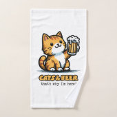 Katten en bier 2 bad handdoek (Handdoek)