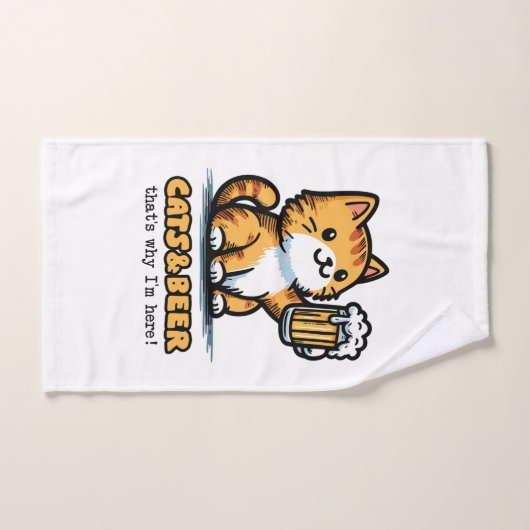 Katten en bier 2 bad handdoek (Handdoek)
