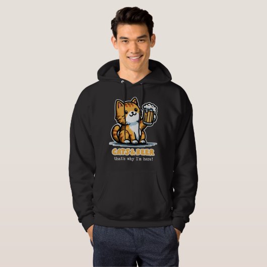 Katten en bier 2 hoodie (Voorkant volledig)