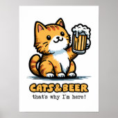 Katten en bier 2 poster (Voorkant)