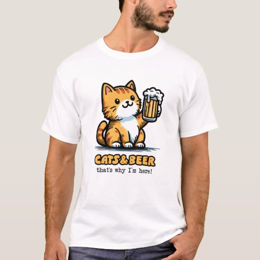 Katten en bier 2 t-shirt (Voorkant)