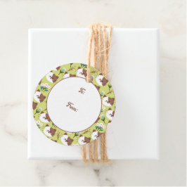 Katten en bloemen bedankjes labels