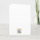 Katten en bloemen in een moonverlicht dorp bedankkaart (Achterkant)