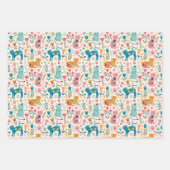 Katten en bloemen inpakpapier vel (Voorkant 3)