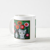 Katten en bloemen kleurrijke katten Mok Kat Grafis (Voorkant links)