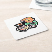 Katten en bloemen leuk kartonnen onderzetters (Schuin)
