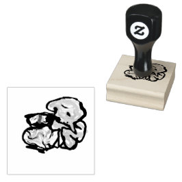 Katten en bloemen leuk rubberstempel