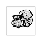Katten en bloemen leuk rubberstempel (Afrduk)