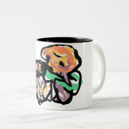 Katten en bloemen leuk tweekleurige koffiemok