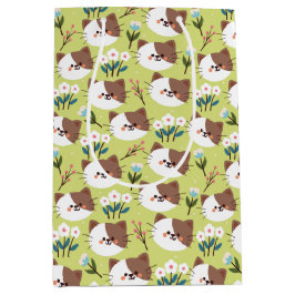 Katten en bloemen medium cadeauzakje