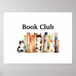 Katten en Boeken: Boekenclub Poster
