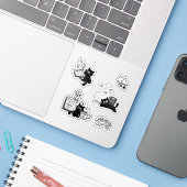 Katten en boeken Dierlijke Doodles Schattigee Book Sticker (Laptop met iPhone)