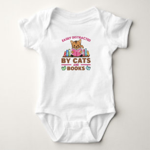 Katten en boeken grappig Gezegde met boek en kat Romper