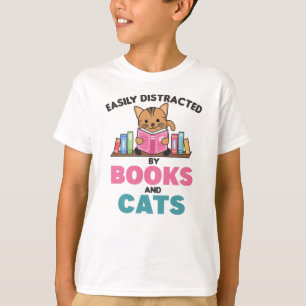 Katten en boeken grappig Gezegde met boek en kat T-shirt
