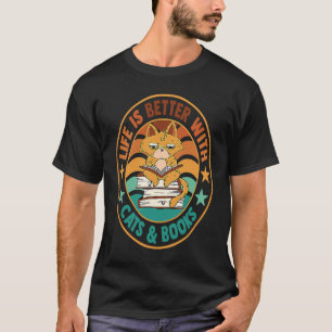 katten en boeken kat katjes kater t-shirt