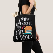Katten en boeken Lover Kat verslaafd aan boekworm Tote Bag (Dichtbij)