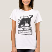 Katten en boeken maken me blij met lezen t-shirt (Voorkant)
