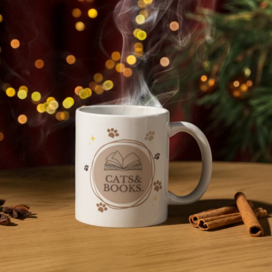 Katten en boeken minimalistische design Mok