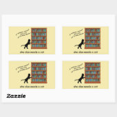 Katten en boeken rechthoekige sticker (Vel)