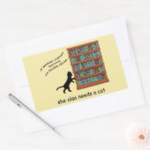 Katten en boeken rechthoekige sticker (Envelop)