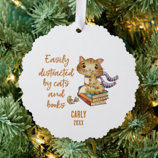 Katten en Boeken Schattig Ornament Kaart