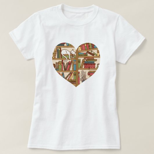 Katten en boeken T-shirt (Design voorkant)
