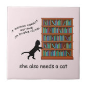 Katten en boeken tegeltje (Voorkant)
