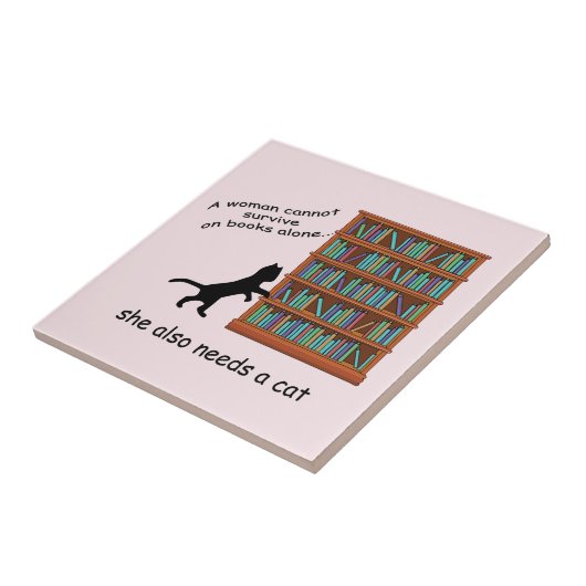 Katten en boeken tegeltje (Zijkant)