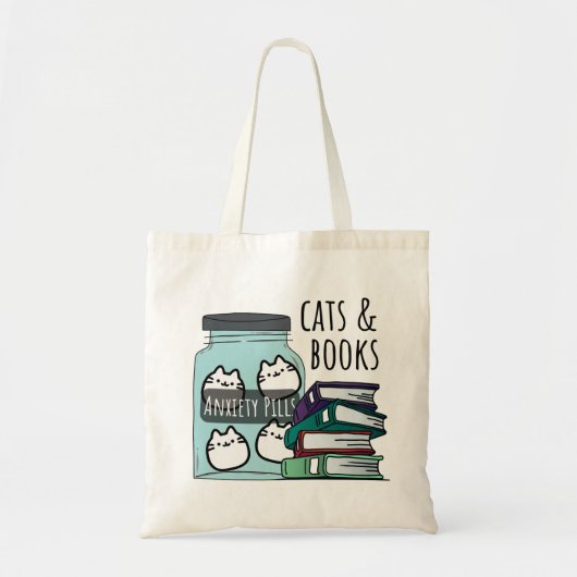 Katten en Boeken Tote Bag (Voorkant)