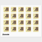 Katten en boeken vierkante sticker (Vel)