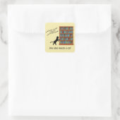 Katten en boeken vierkante sticker (Tas)