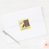 Katten en boeken vierkante sticker (Envelop)