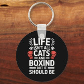 Katten en boksen Grappig Boksen Sleutelhanger (Voorkant)