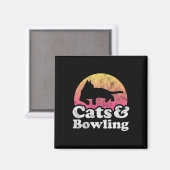 Katten en bowling Mannen of vrouwen kat en bowling Magneet (Voorkant / Achterkant)