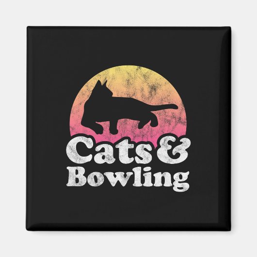 Katten en bowling Mannen of vrouwen kat en bowling Magneet (Voorkant)