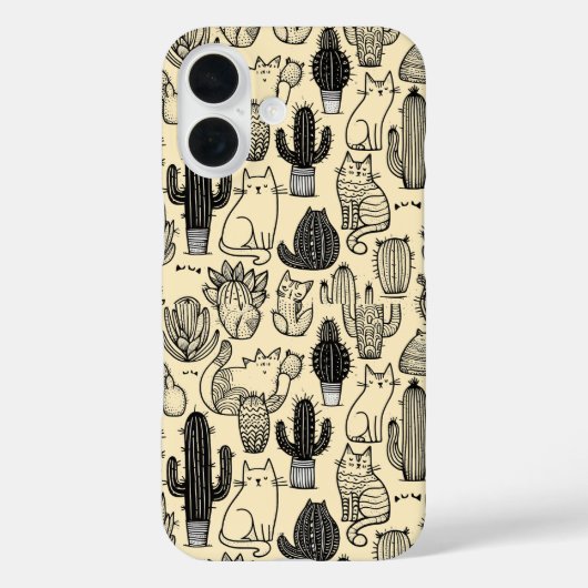 Katten en cactus grappige iPhone / iPad case (Achterkant)
