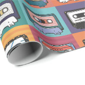 Katten en Cassettes Cadeaupapier (Rol Hoek)